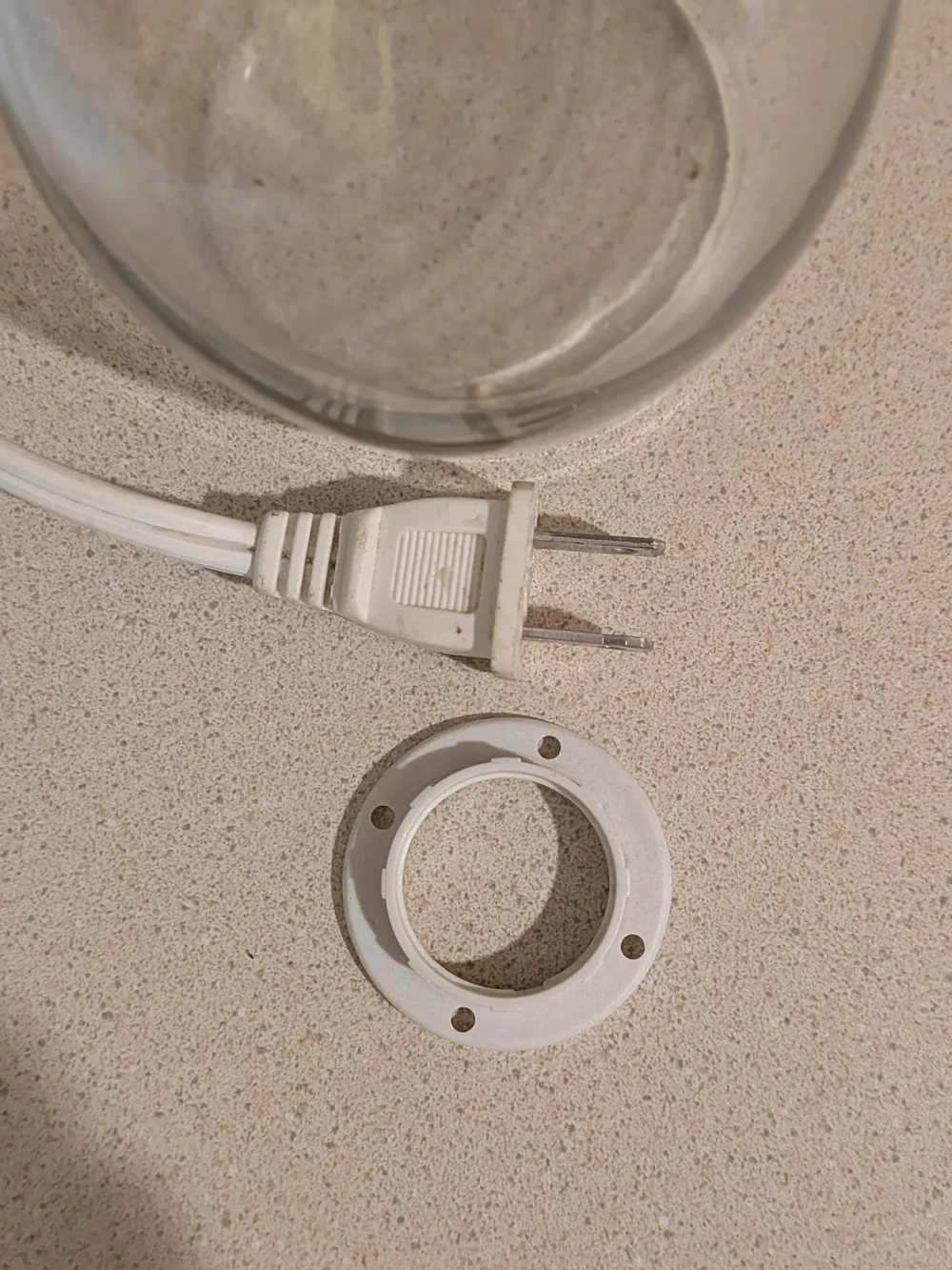 IKEA Clear Glass Bulb-Shaped Pendant Lamp with White Cord
